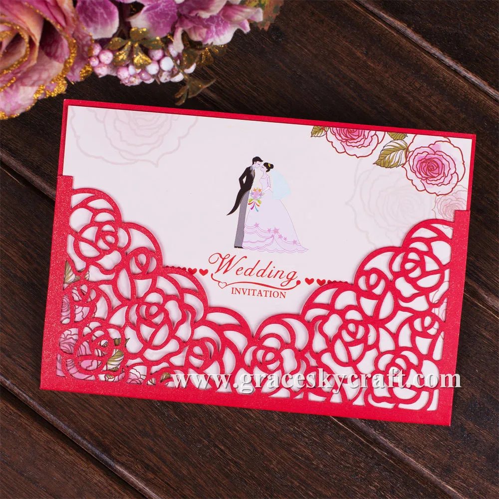 Новинка бесплатная доставка 50 шт./лот с цветами лазерной резки дизайн розы