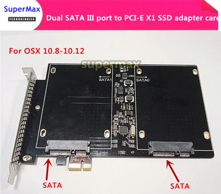 

Двойной SATA III порт к PCI-E X1 SSD адаптер карты с винтами для Windows/ MACPRO/OSX 10,5-10,12/MP3.1-5.4/MACPRO 08-12