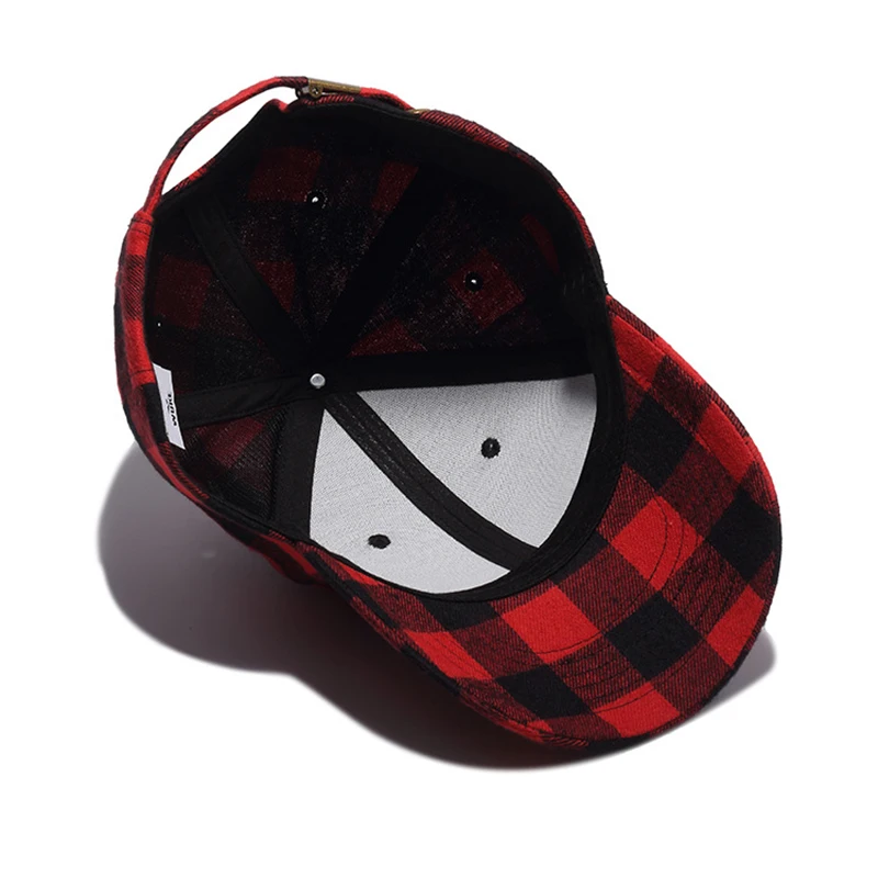 Красная Клетчатая Мужская Бейсболка унисекс Snapback Bones кепка мужская Gorras Hombre хлопковая шляпа шлем для папы Повседневная Женская Бейсболка