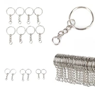hot sale 50100 pcsset stainless key chains silvery alloy circle diy 25mm keyrings jewelry keychain making jewelry accessories