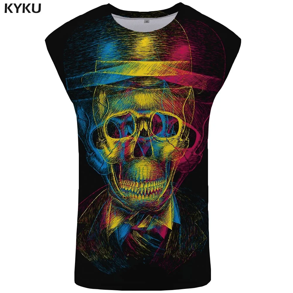 Мужская темно зеленая футболка KYKU черная нательная рубашка с принтом в стиле