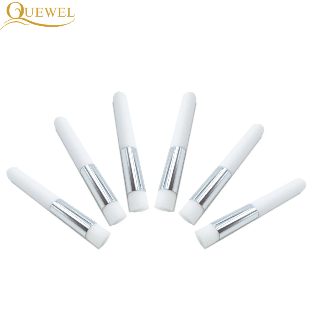 White Silver Щетка для накладных ресниц, шампунь, черная головка, щетки для носа, для удаления макияжа, щетка для ресниц, щетка для чистки бровей, носа, для длительного использования - Цвет: White Silver