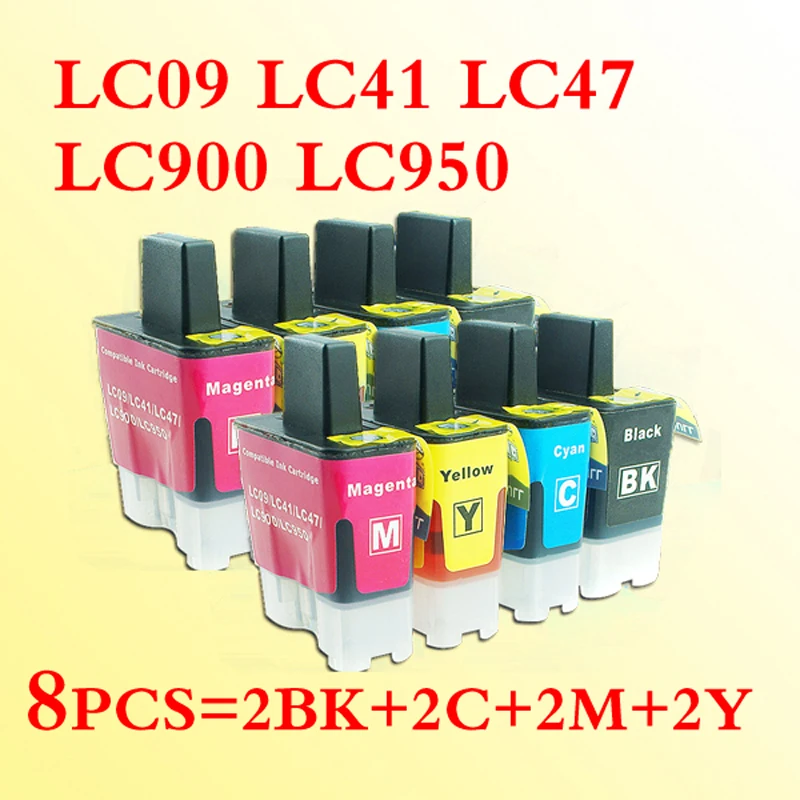 

8pcs LC09/LC41/LC47/LC900/LC950 ink cartridge compatible for Brother MFC-210C/215C/410CN/420CN/425CN/610CLN/610CLWN