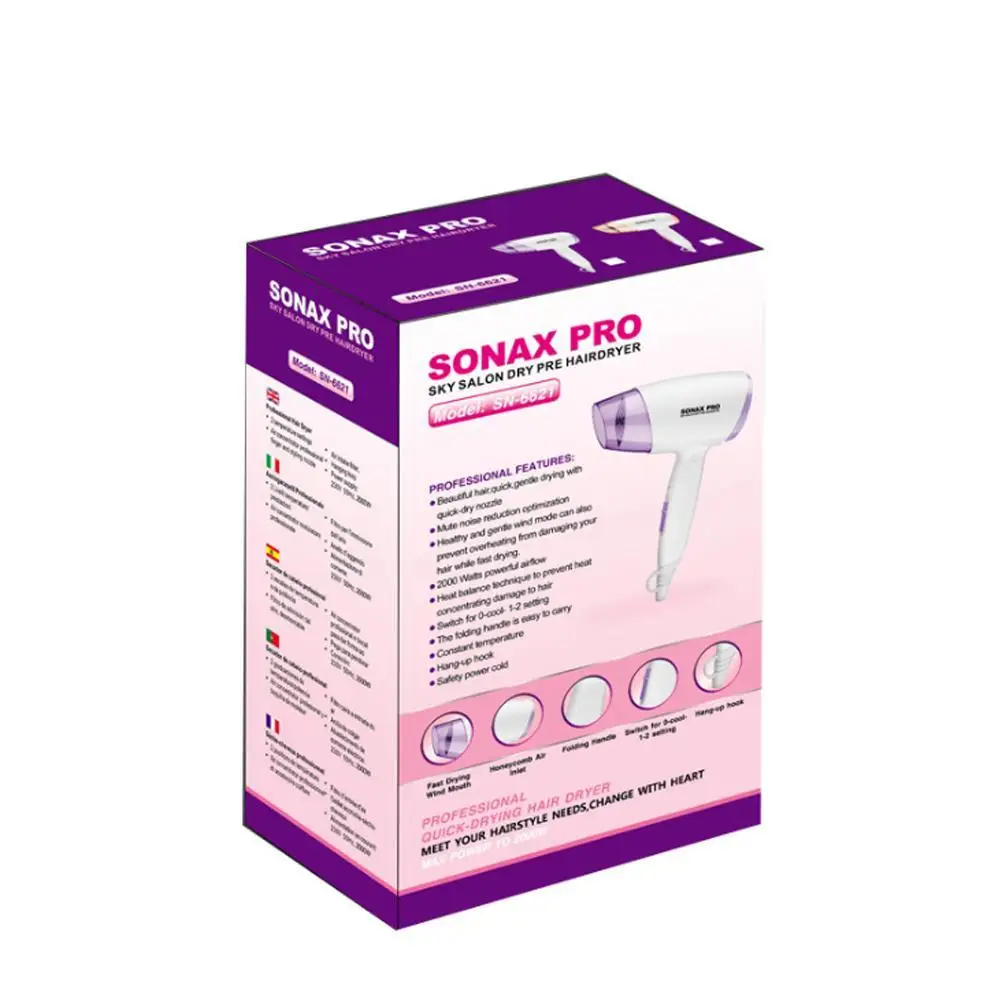 SONAX PRO профессиональный фен для волос ионный портативный электрический
