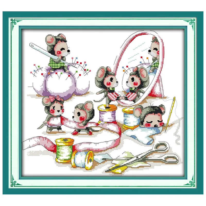 Набор для вышивания крестиком Little Mouse 11CT 14CT | Дом и сад