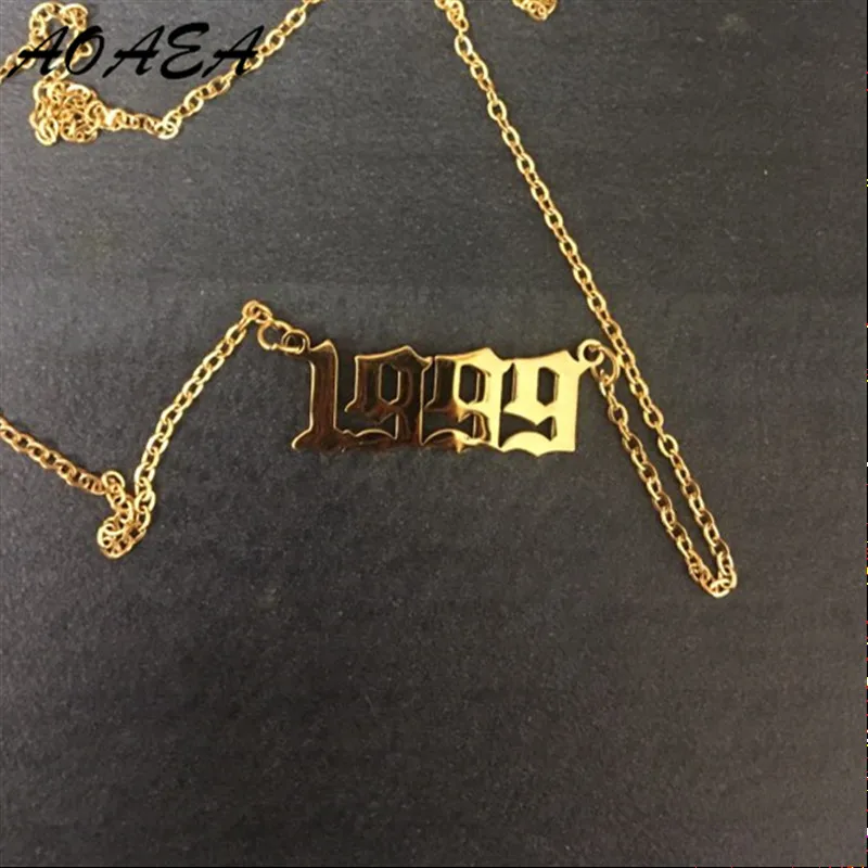 

Jewelry Special Date Year Number Necklace for Women 1995 1996 1997 1998 1999 2000 from 1980 to 2019 Collares Mujer
