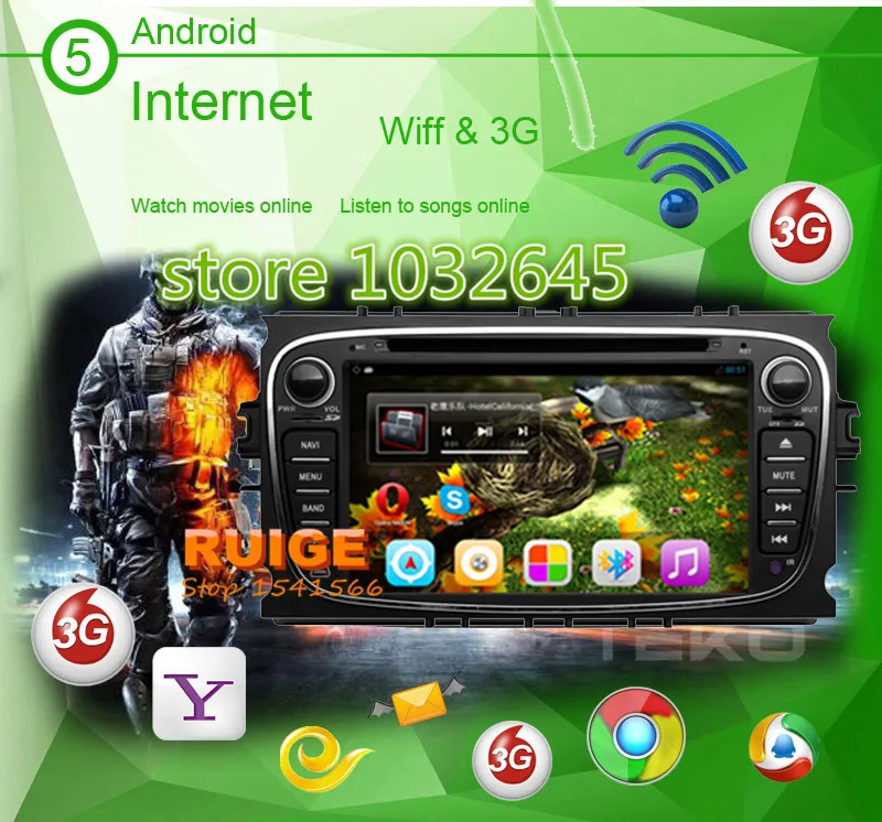 1 ГБ/16 ГБ четырехъядерный Android 8 01 автомобильный DVD-плеер для Ford Focus Mondeo Galaxy с радио