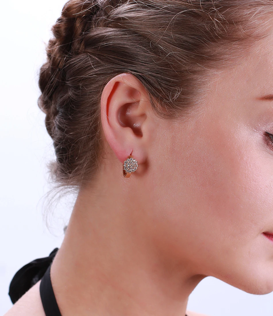 ORSA JEWELS роскошные женские серьги-кольца 19 шт. AAA прозрачный Циркон Серебро и золото-цвет женские оптовые серьги-кольца, модные ювелирные украшения OME47