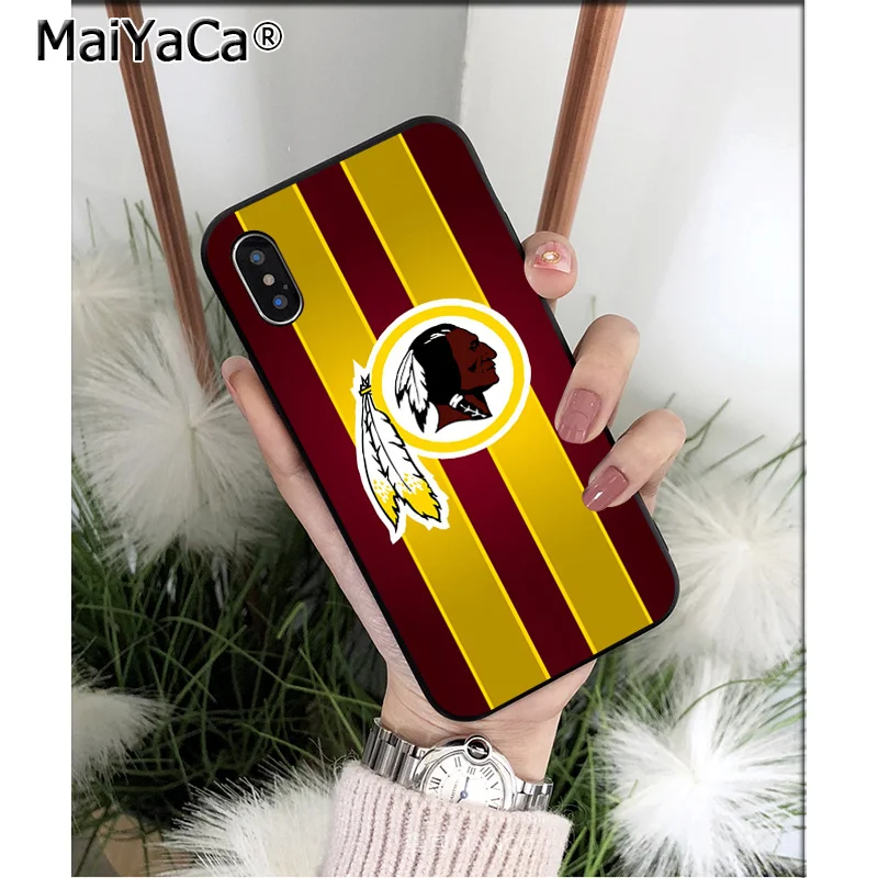MaiYaCa Вашингтон Редскинз ТПУ мягкий силиконовый черный чехол для телефона для Apple iPhone 8, 7, 6, 6S Plus, X XS Макс 5 5S SE XR крышка
