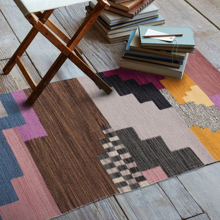 100% шерстяной ковер ручной работы индийский с геометрическим рисунком