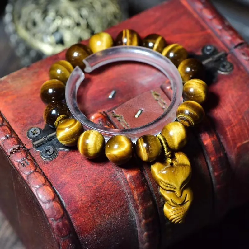 Оптовая продажа желтый тигровый глаз браслет из натурального камня jourssnow круглые