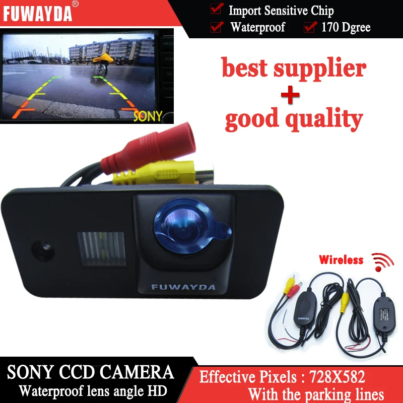 

FUWAYDA Wireless CCD Car RearView Reverse With Guide Line CAMERA for AUDI A3 S3 A4 S4 A6 A6L S6 A8 S8 RS4 RS6 Q7 WATERPROOF