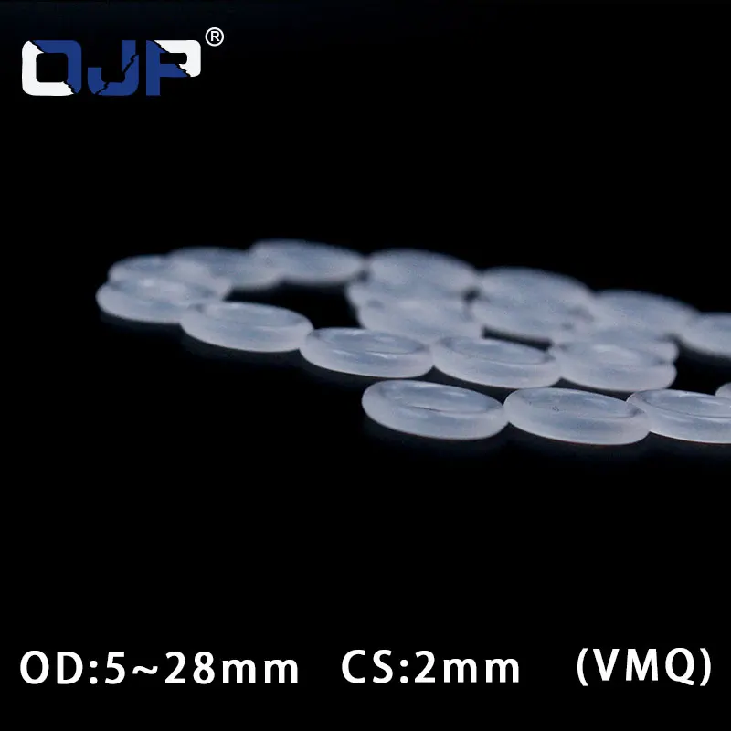 

White Rubber Ring Silicone/VMQ O ring Seals 2mm Thickness 5/6/7/8/9/10/11/12/13/14/15/16/17/18~28mm OD Silicon Oring Seal Gasket
