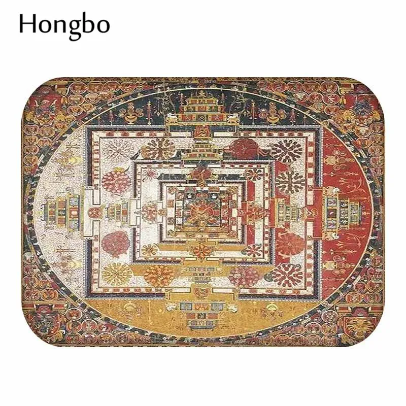 Hongbo Будда статуя Коврик для двери узор Декоративный Коврик Нескользящие двери впитывающие коврики коврик для ванной комнаты