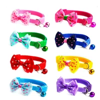 adjustable cute necktie dog cat pet collar nylon bell kitten candy color bow tie bowknot dog collars