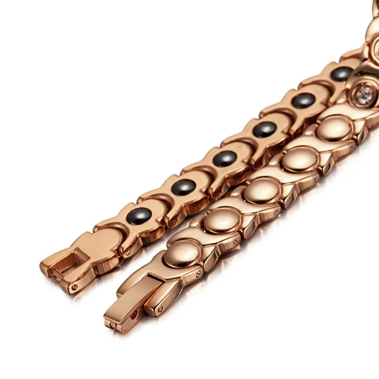 

Stainless Steel Zircon Magnet Bracelet Female Rose-gold Zircon Magnet Bracelet