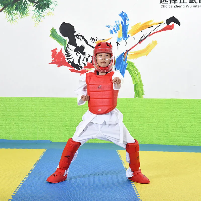 New Kickboxing Chest Guard Five-piece Suit For Competition Training Martial Sanda Free Combat Taekwondo Karate Protector Set | Спорт и