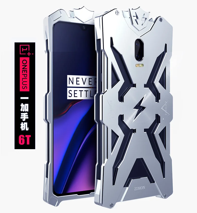 Для Oneplus Т 6 T Чехлы Zimon авиационный алюминиевый металлический корпус Прочный для т
