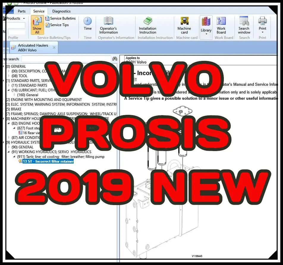 Для строительного оборудования Volvo PROSIS 2019 8 или 1 (Запчасти + ремонт)