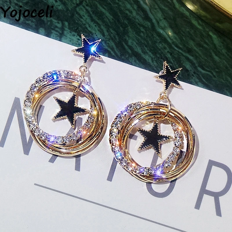 Серьги Yojoceli Bling star Стразы женские ювелирные изделия серьги пляжные вечерние