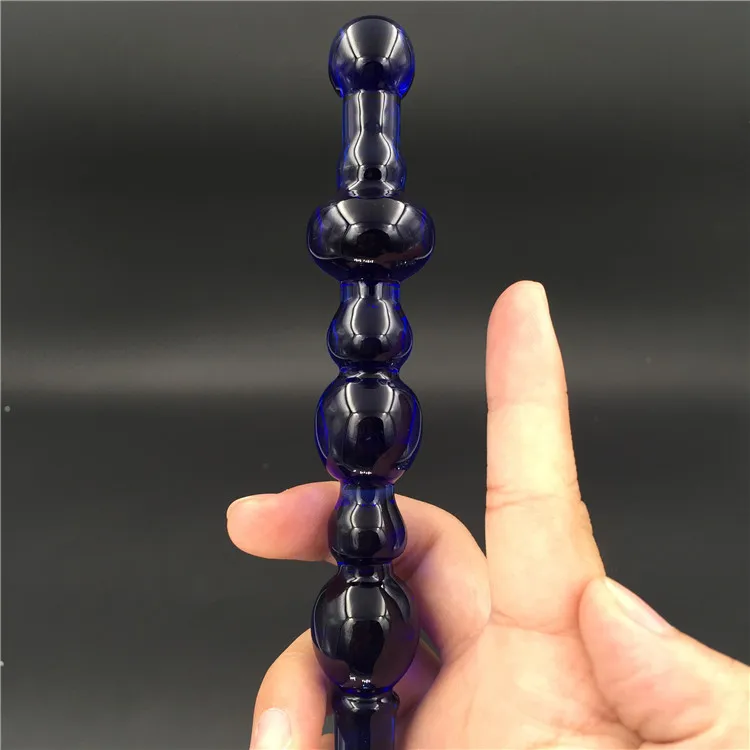 Blue long glass anal plug prostate massage butt beads dildo g spot stimulate adult sex toys for couples | Красота и здоровье