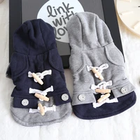 button cotton pet dog cat clothes winter warm jacket coats with hat clothes for dogs cat pet clothing small