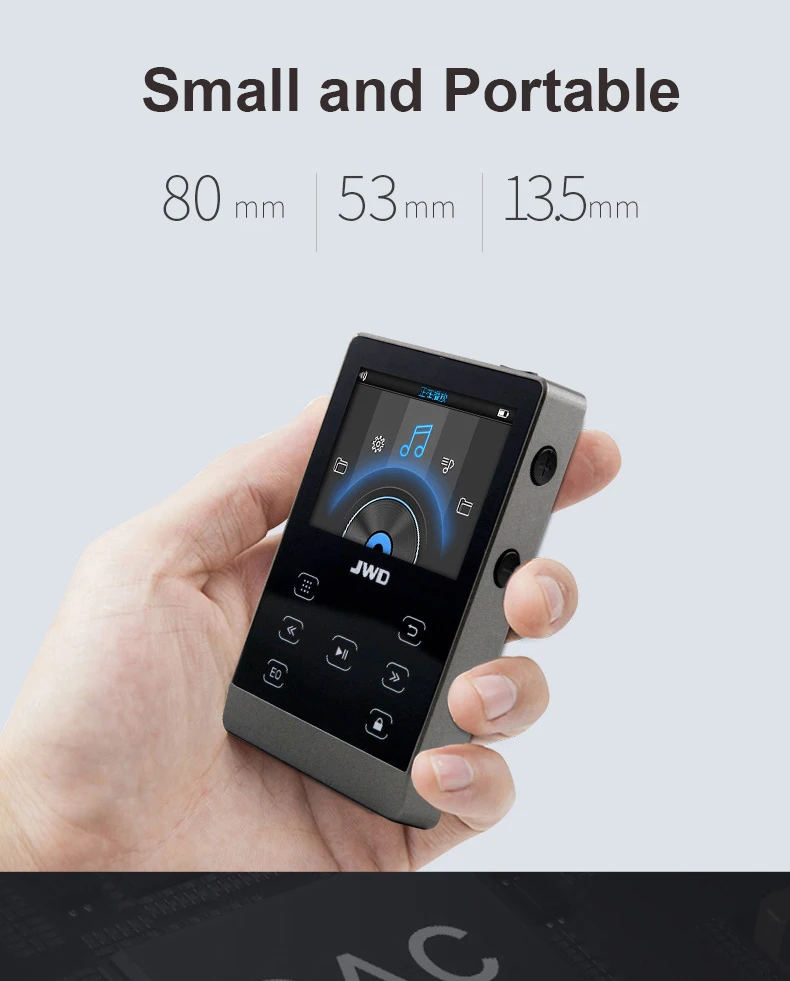 JWD HIFI музыкальный плеер мини Mp3 сенсорный экран без потерь 30 WAV/FLAC/APE 8 ГБ/16 ГБ Поддержка линейного выхода