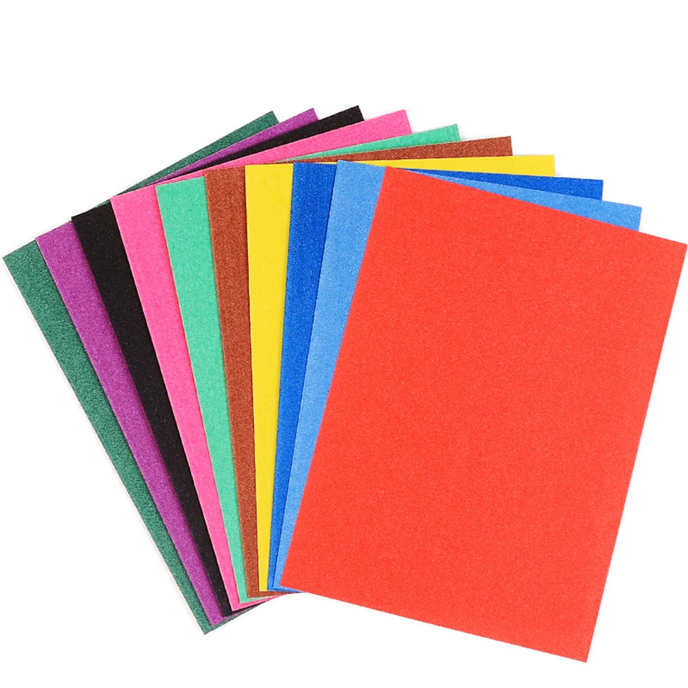 Drawing Paper Bright Color For Children DIY Crafting Glitter Art Sheets 10 Colors Supplies Crayon | Канцтовары для офиса и