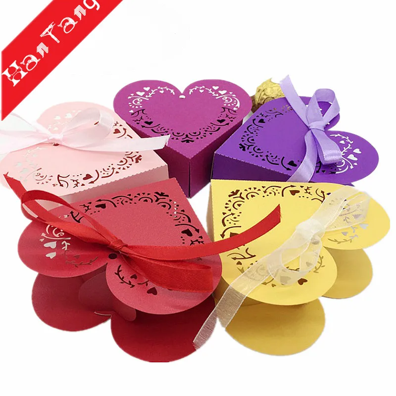25 шт. Свадебная подарочная коробка конфеты с сердечками|Подарочные сумки и