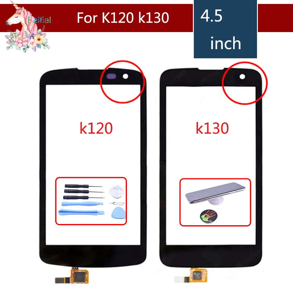 Высокое качество 4 5 &quotдля LG K4 K120 K120E K121 K130 K130E сенсорный экран дигитайзер Датчик
