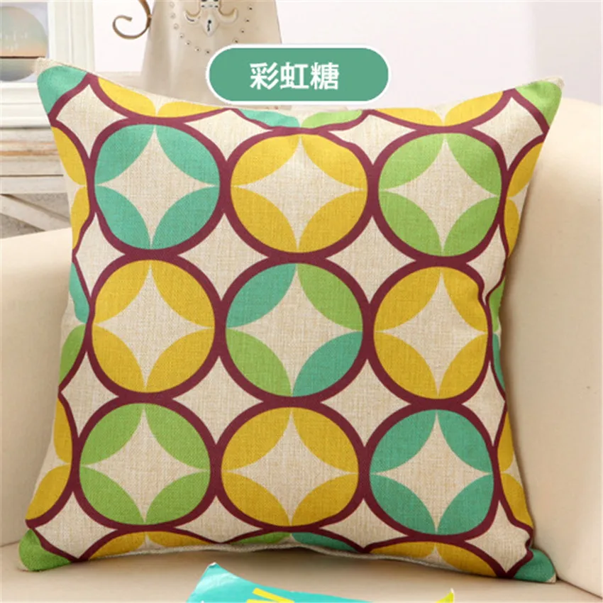 Модная простая решетка Геометрия хлопчатобумажное белье с цветным узором