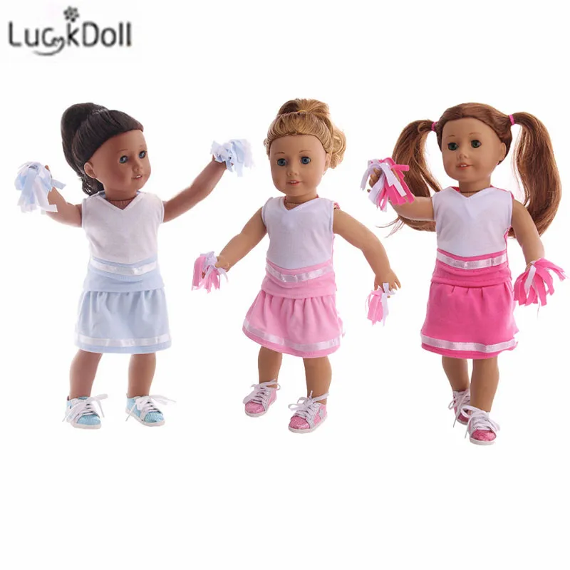 LUCKDOLL/новый модный костюм черлидера на лето 18 дюймов американская кукла или 43 см
