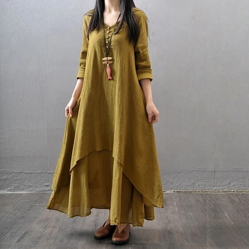 Летнее платье 2020 женское повседневное свободное в стиле бохо длинное