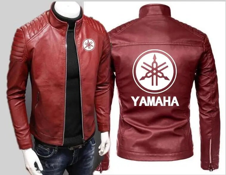 Мужская кожаная куртка Yamaha Весна Осень зима рыцарь мотоциклетная тонкая мужской