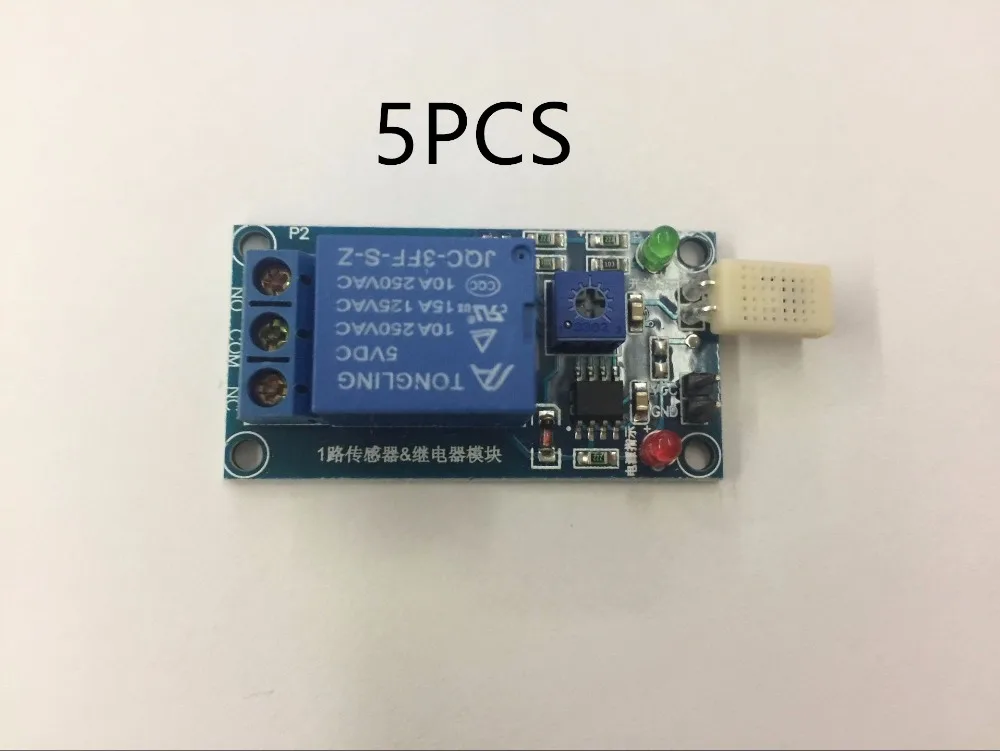 

5pcs 5V Humidity Switch Sensor Relay Module Sensitive Humidity Controller Humidity Sensor Module HR202 1 Channal Relay Module