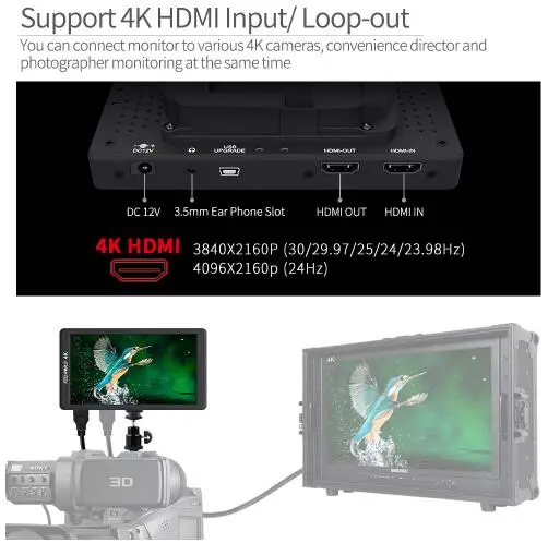 Feelworld F570 5 7 &quotIPS Full HD 1920x1080 4K HDMI полевой монитор для камеры Canon Nikon DSLR камера Gimbal Rig