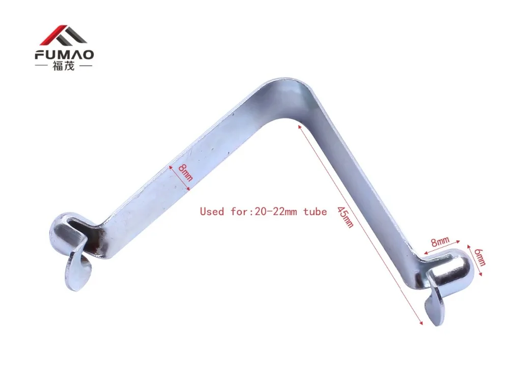 

Manufacturer Customized dual head tubing spring clip clamp used for 20-22mm tube.