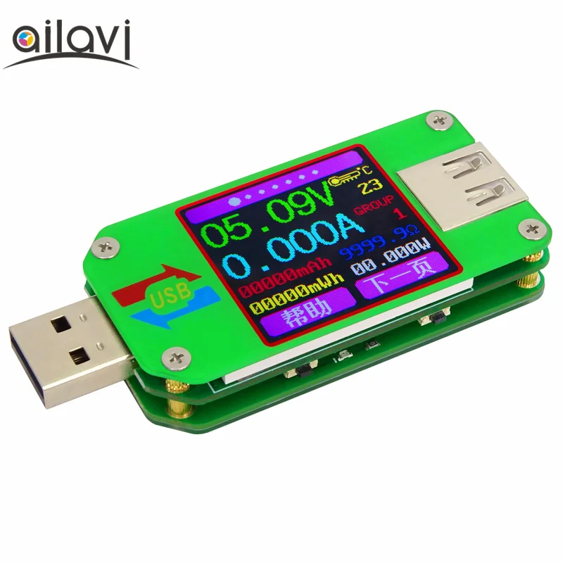 

UM24C Color Display Voltage Ammeter USB 2.0 Bluetooth Communication Thermometer Power Battery Capacity Tester