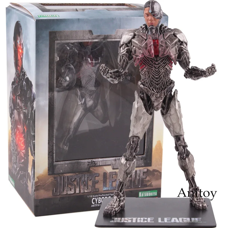 Лига Справедливости ARTFX статуя чудо-женщина Бэтмен флэш Супермен киборг фигурка ПВХ Коллекционная модель игрушки - Цвет: Cyborg with box