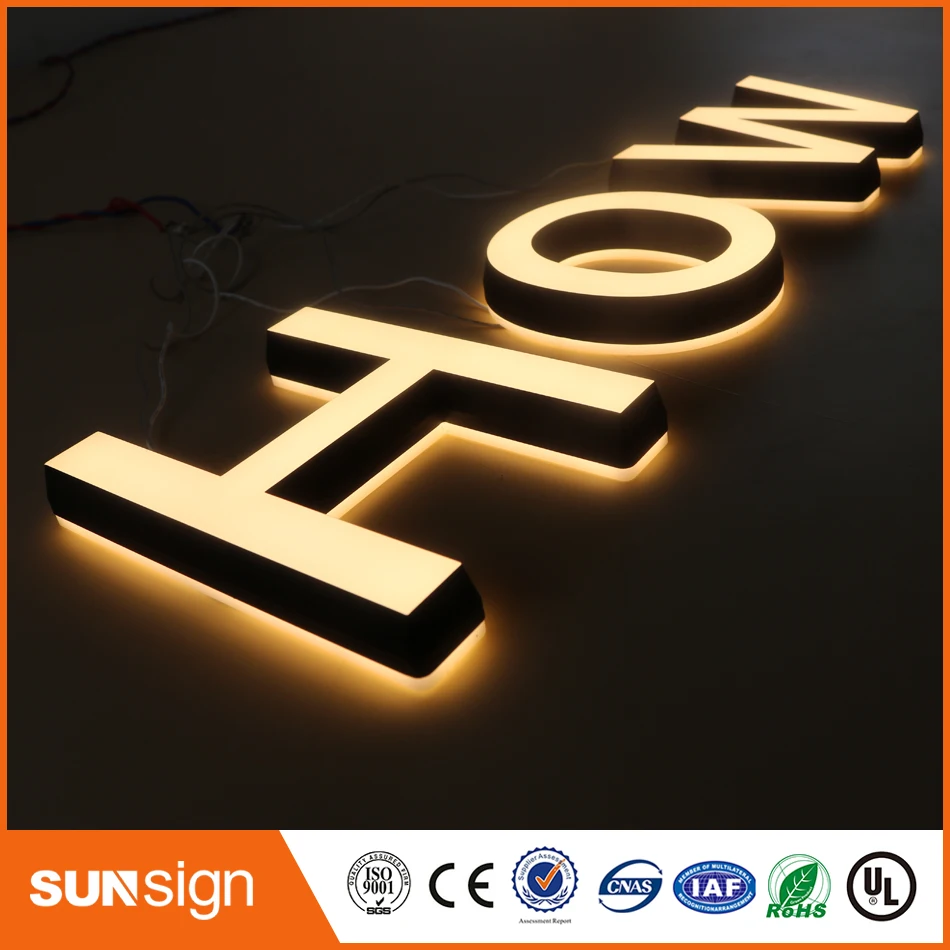 Double sides lighted acrylic mini led letters sign ultra lights for acrylic signs letters for advertising shop mall