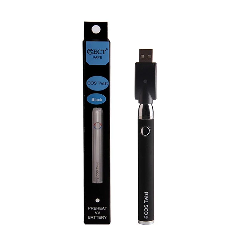ECT Cos Твист батарея 450mAh преднагрев Vape ручка 3 4 0 В для толстого масла vape rda rta rdta