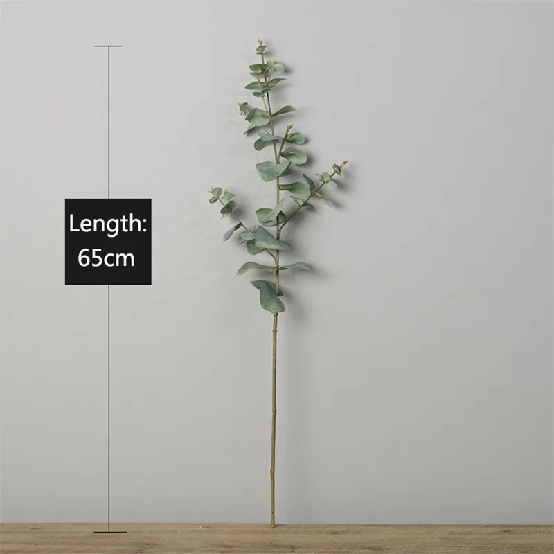 65cm Цветы искуственные 1 шт. 65 см искусственные листья DIY листьев эвкалипта Европейский поддельные растения для дома Сваде - Цвет: 65cm