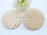 100pcs 50mm unfinished large heavy flat circle round discs natural wood pendant charmone holediy accessory jewellry making