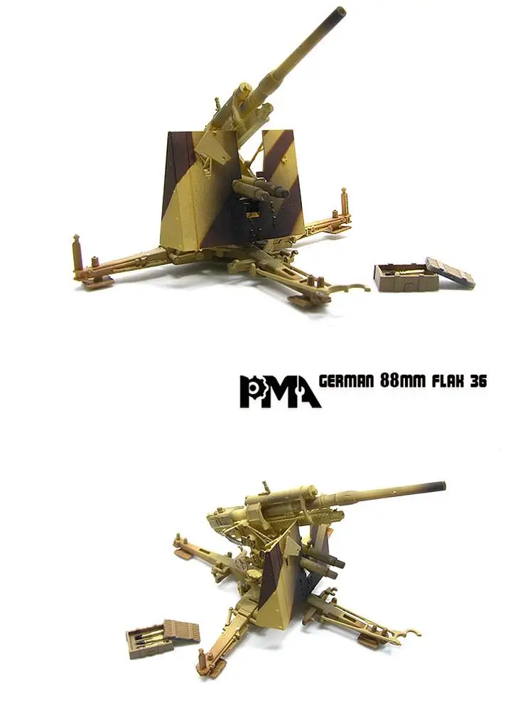 PMA Второй мировой войны немецкий FLAK37 88 мм пистолет с зажимом 1/72 Готовая модель