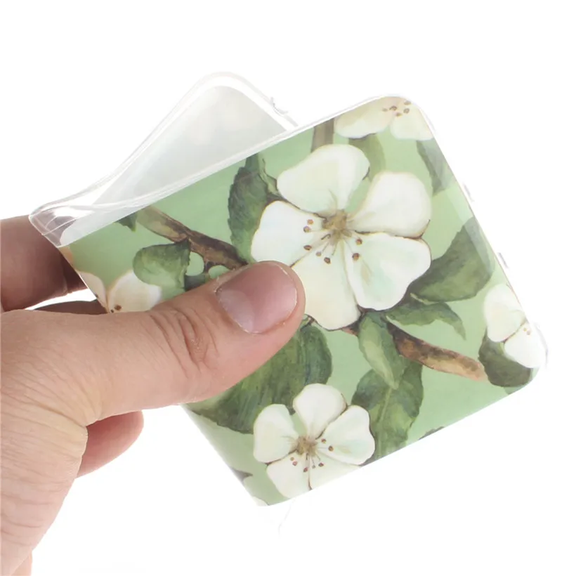 HEMASOLY Soft TPU Case For Moto E5 Plus Silicone Lovely Painted Flower Animal Back Cover |