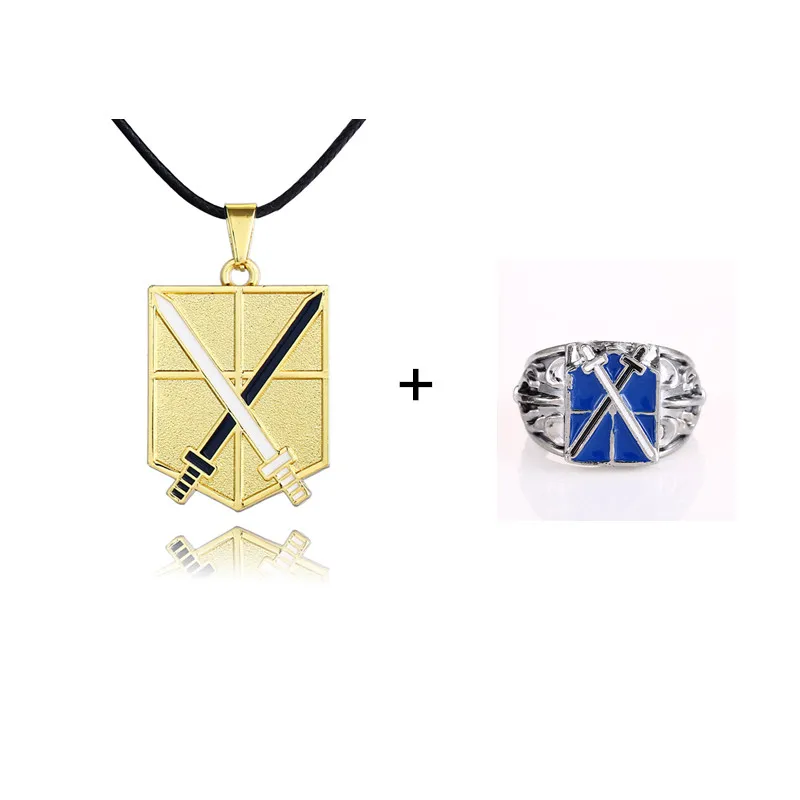 Комплект ювелирных изделий для косплея 2020 ожерелье и кольца с логотипом атака на