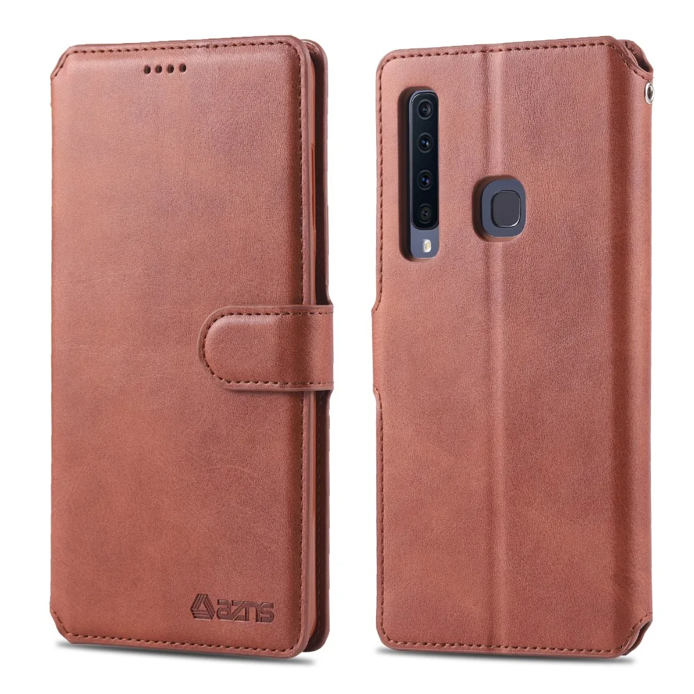 Кожаный чехол для Coque samsung Galaxy A9 2018 слота карты случай Стенд откидная крышка