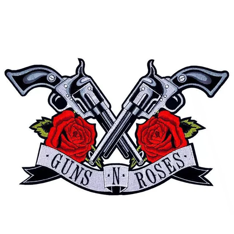 Новинка! Патчи guns Roses 21x36 см патчи с вышивкой и утюгом эта аппликация отлично