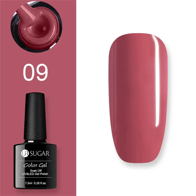 09 Ur Sugar Гель-лак UV Vernis Полупостоянный праймер верхнее покрытие 7,5 мл замачиваемый эмалированный Гель-лак УФ-гель для ногтей лак - Цвет: 09