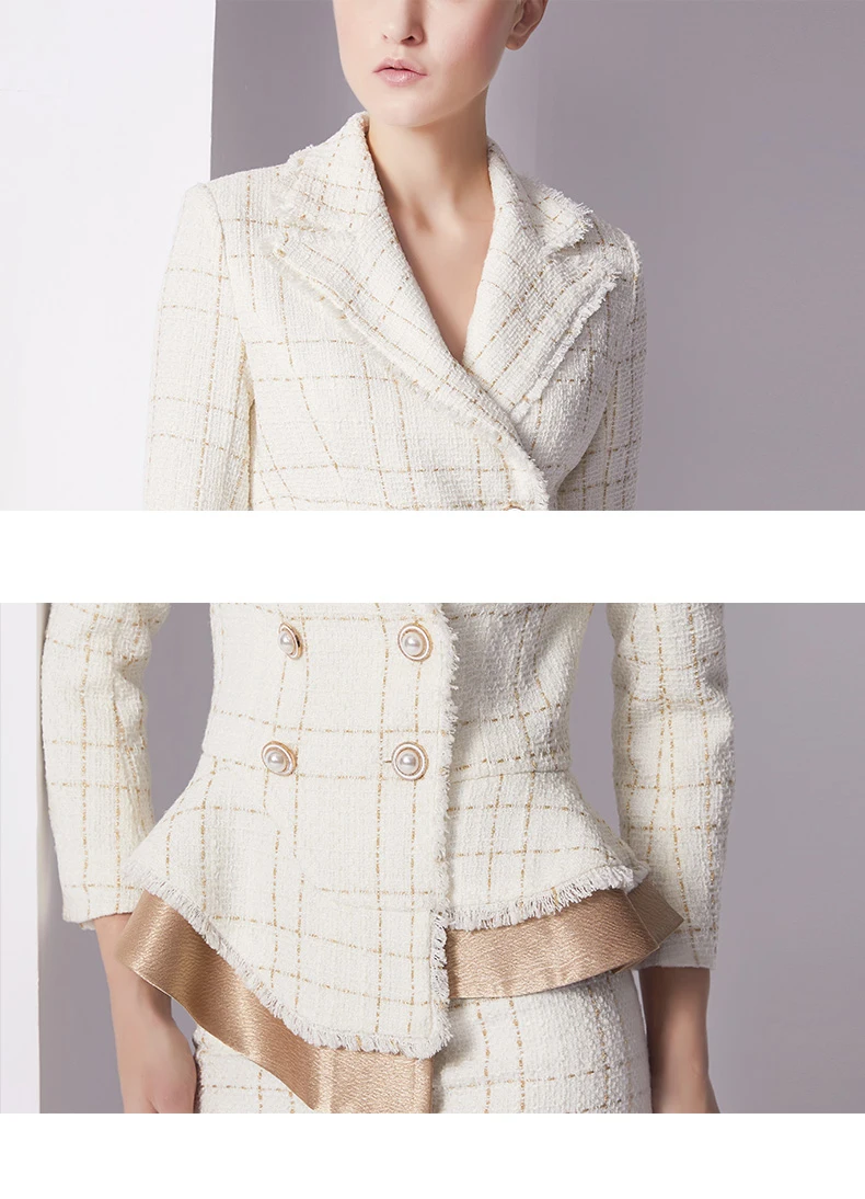 Новое поступление модные костюмы с юбкой клетчатый темпераментный костюм